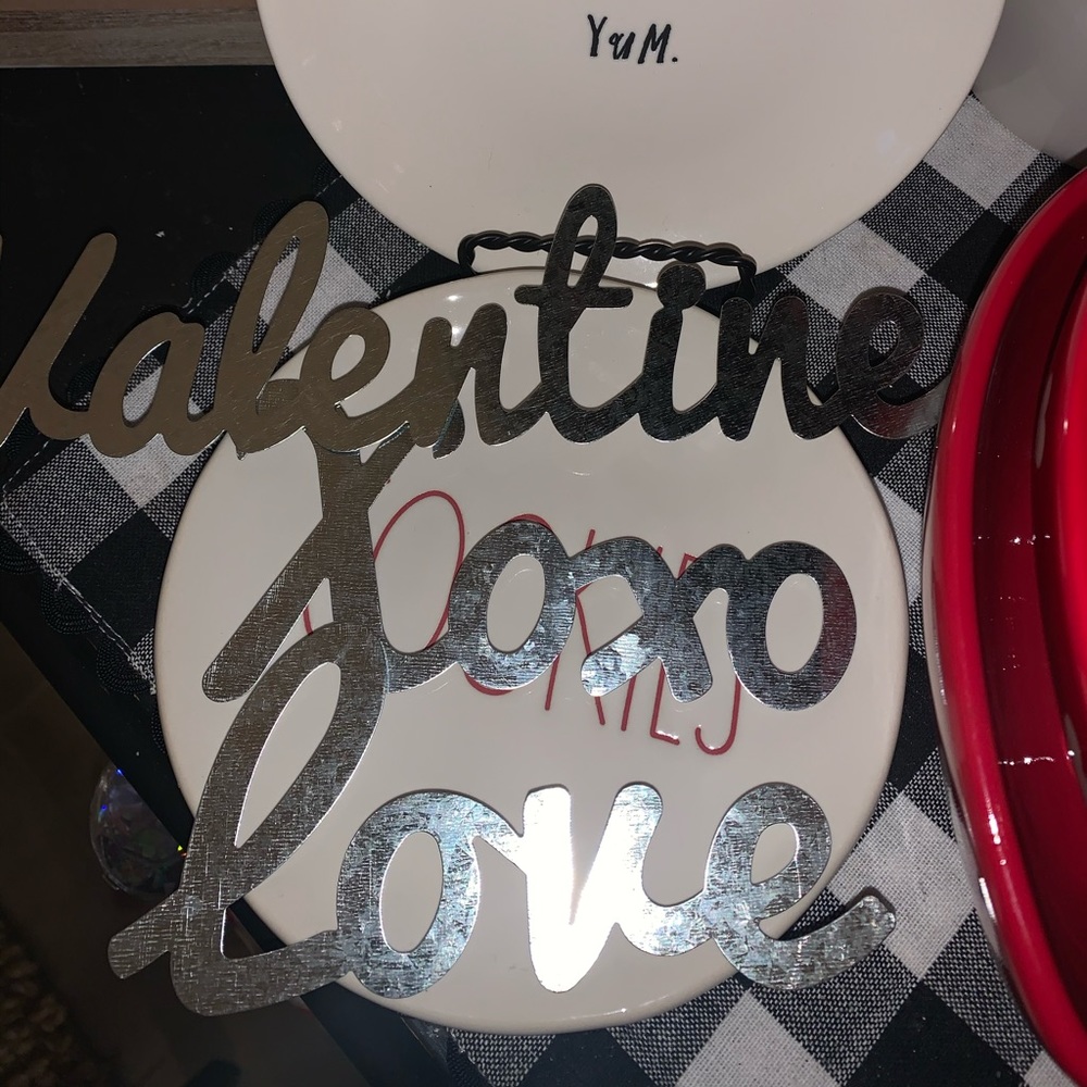 Three Farmhouse Valentine Script Words